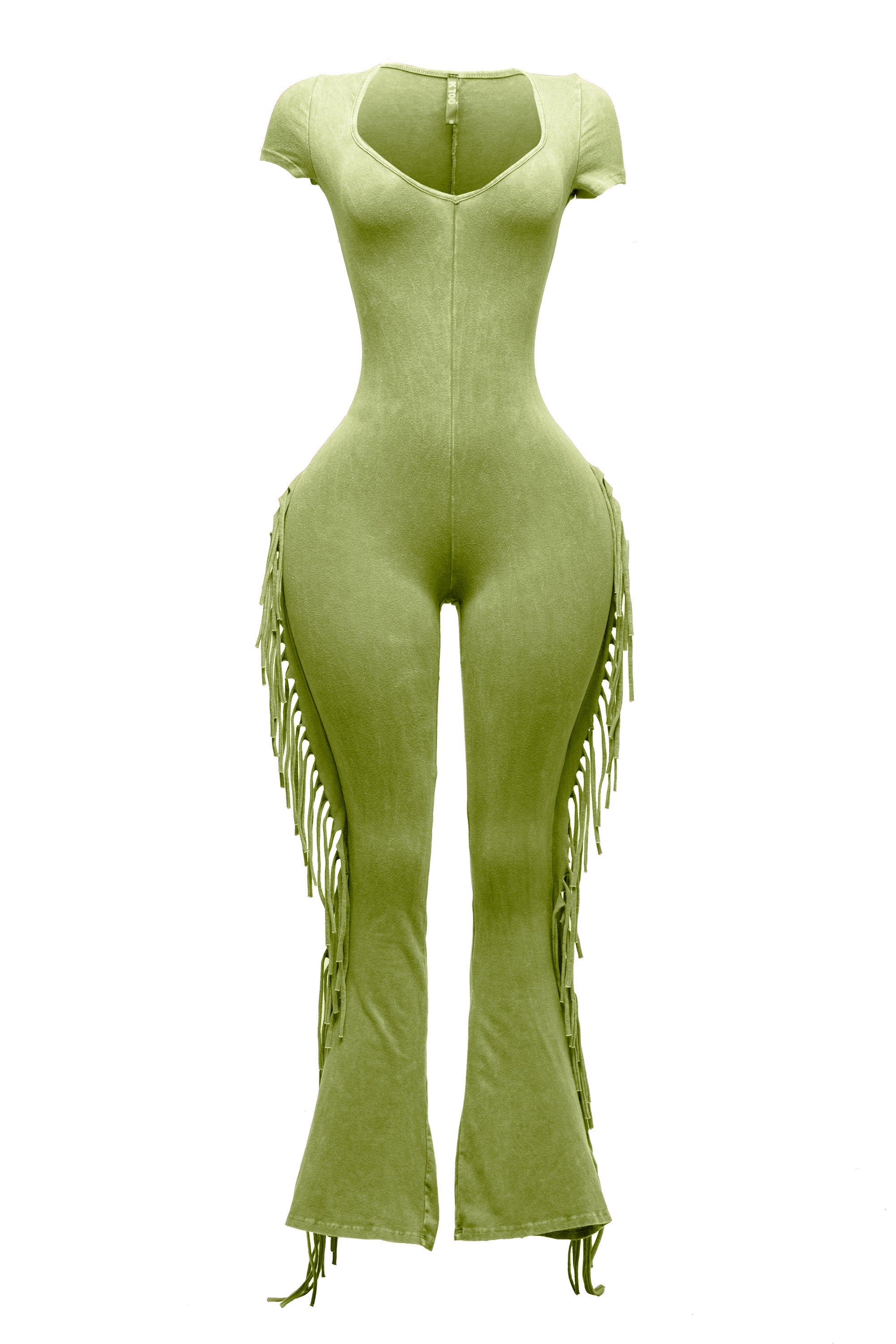 Mineral Wash Fringe Jumpsuit