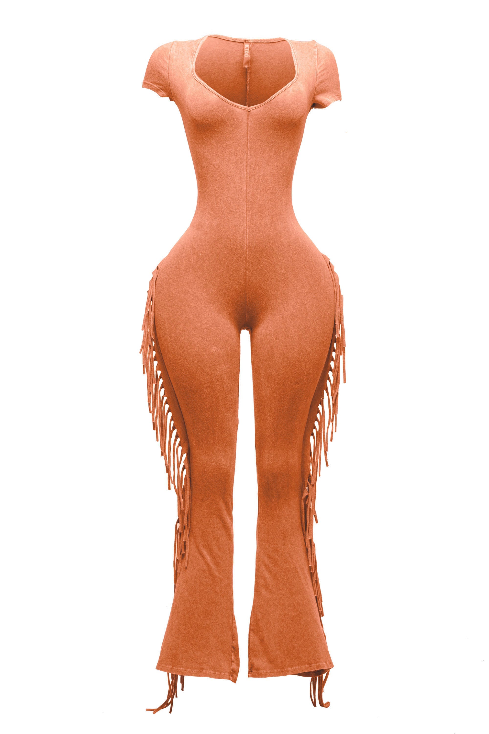Mineral Wash Fringe Jumpsuit