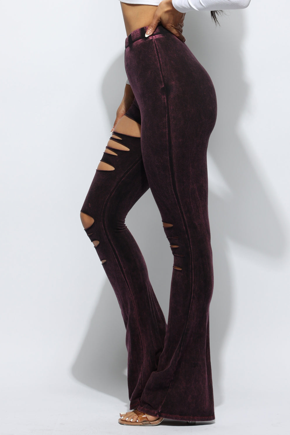 Mineral Wash Cutout Pants