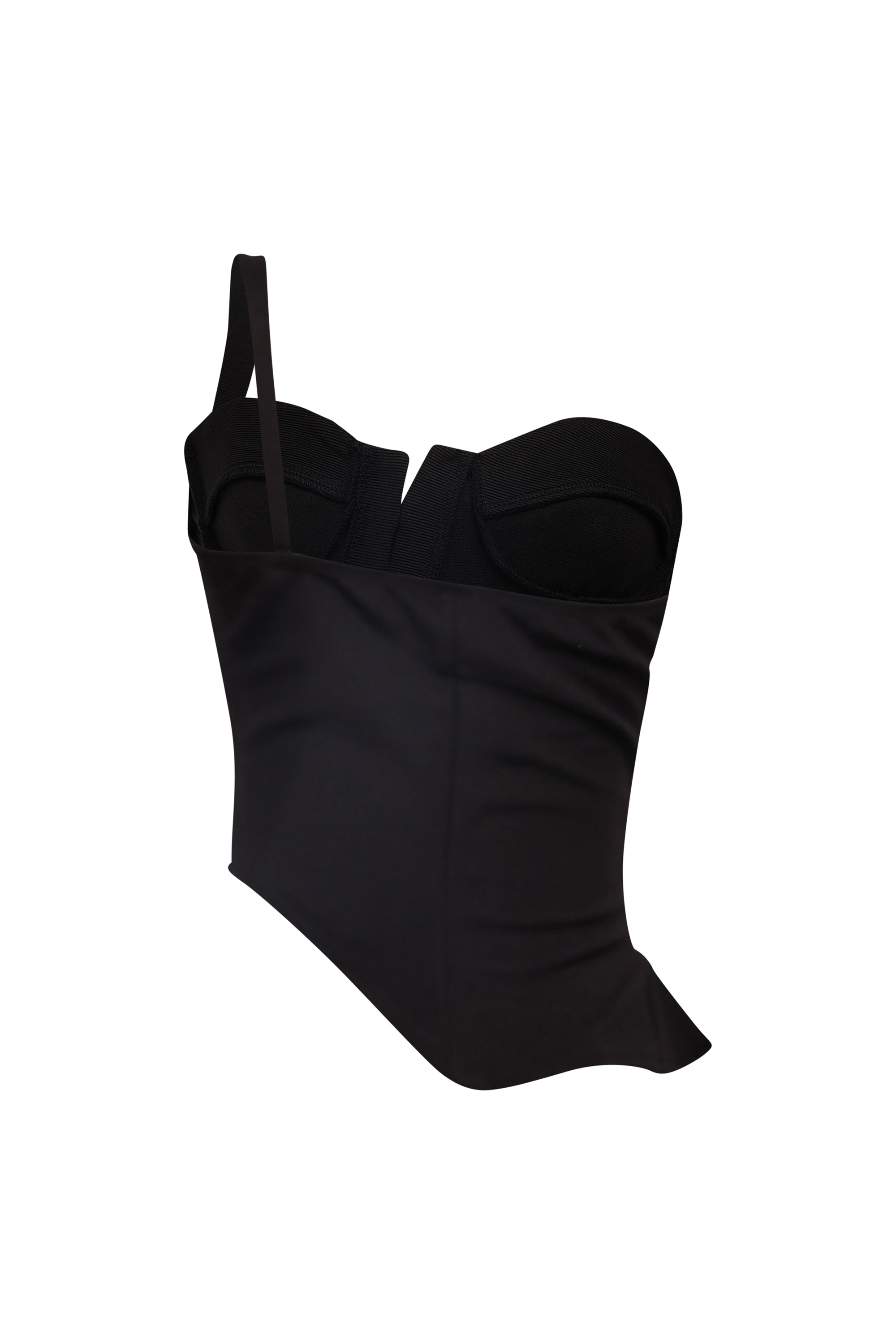 One shoulder asymmetrical tank top, side profile