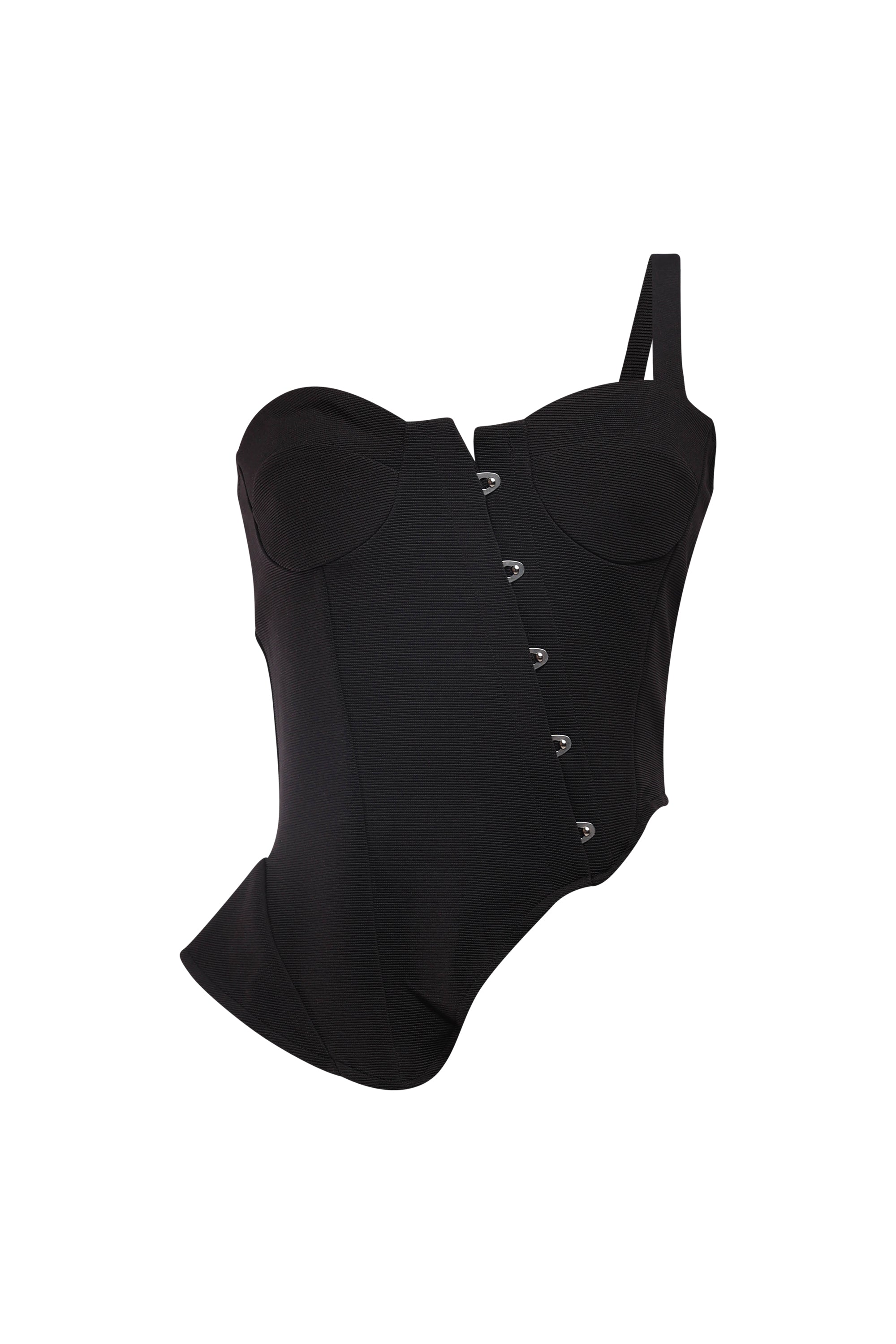 One shoulder asymmetrical tank top, side profile