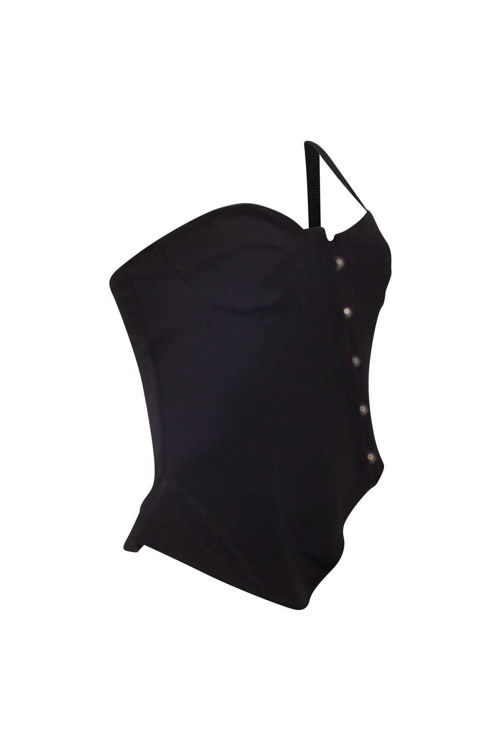 One shoulder asymmetrical tank top with open back detail