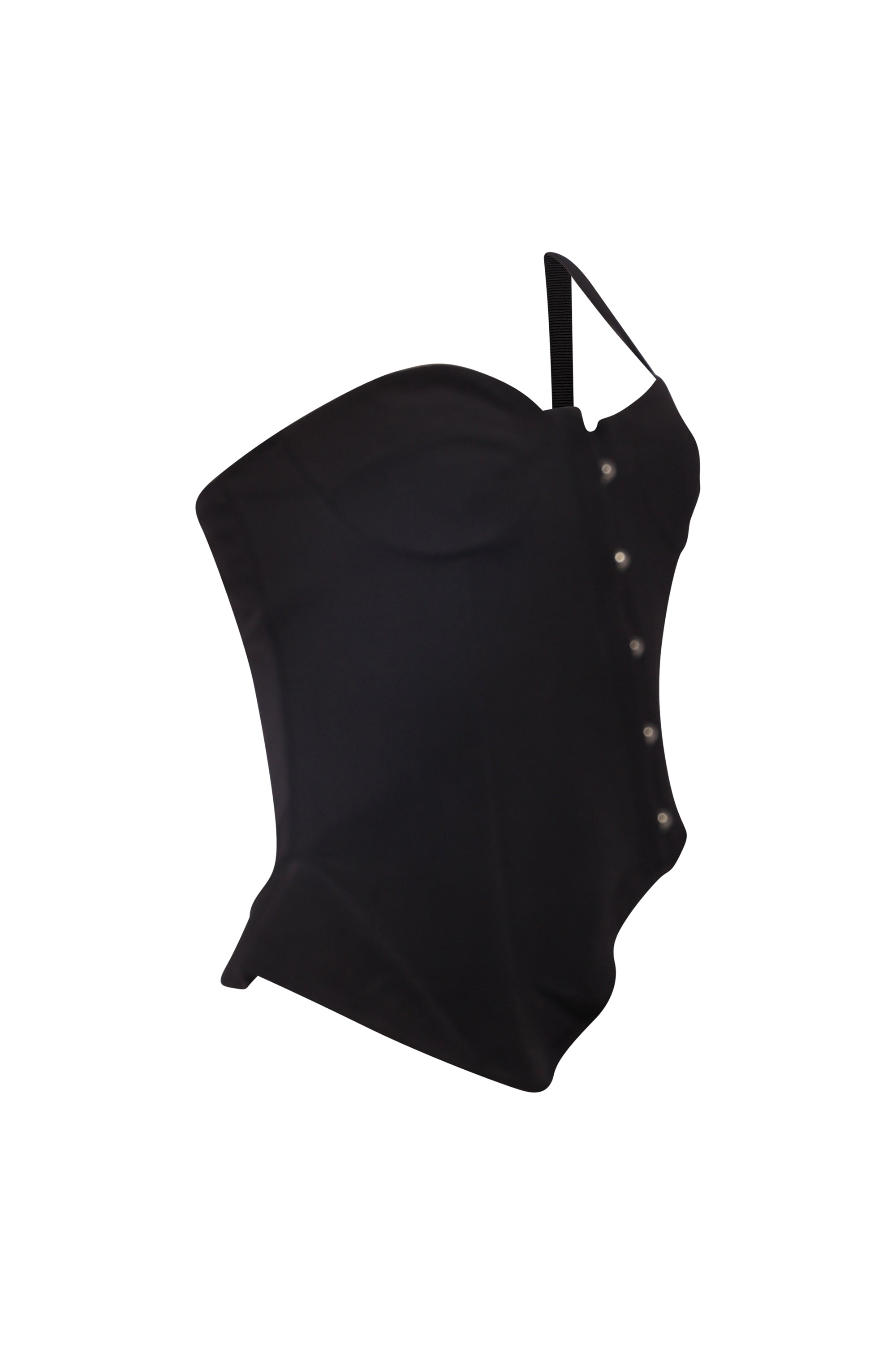 One shoulder asymmetrical tank top with open back detail