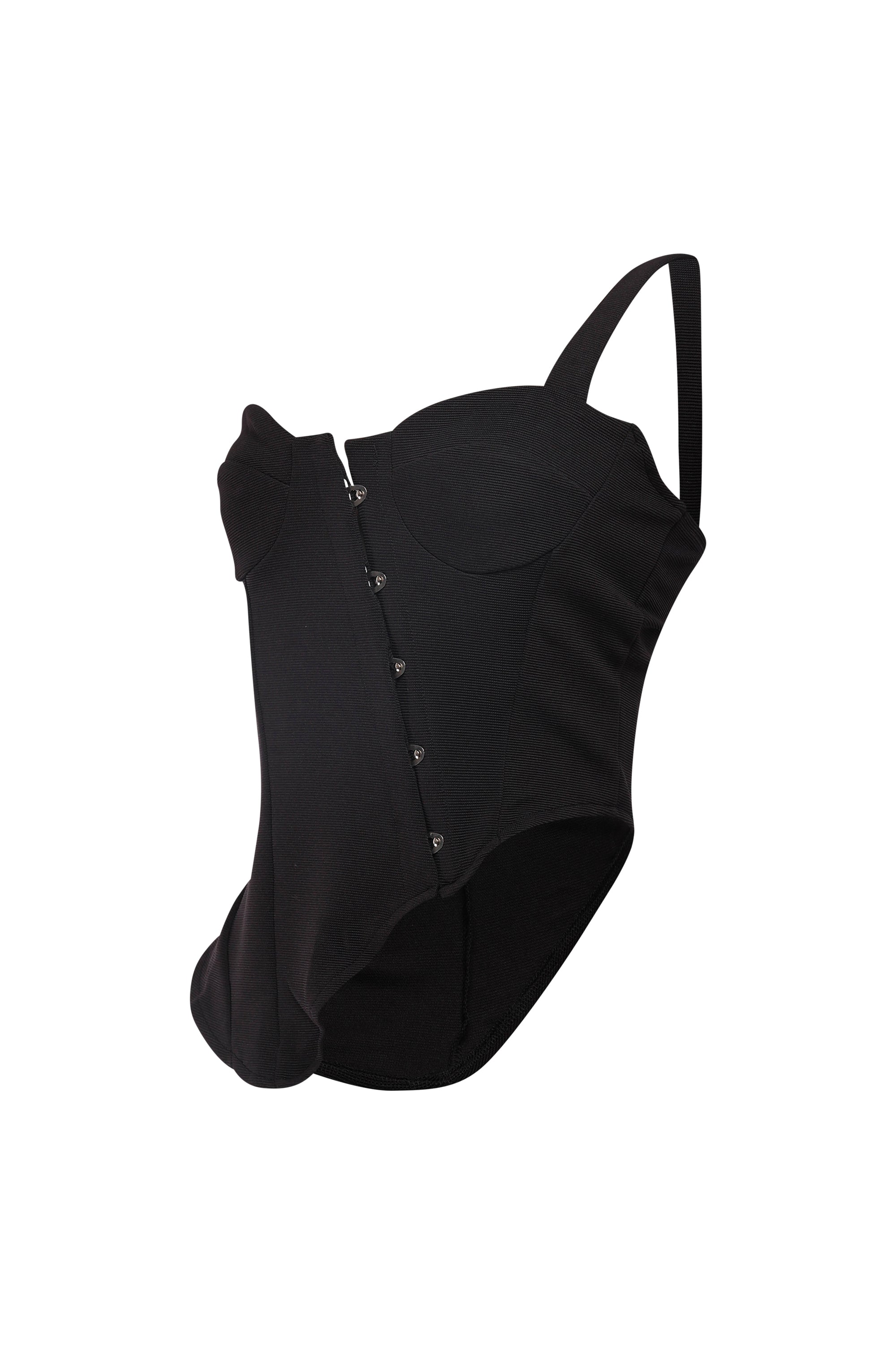 One shoulder asymmetrical tank top with open back detail