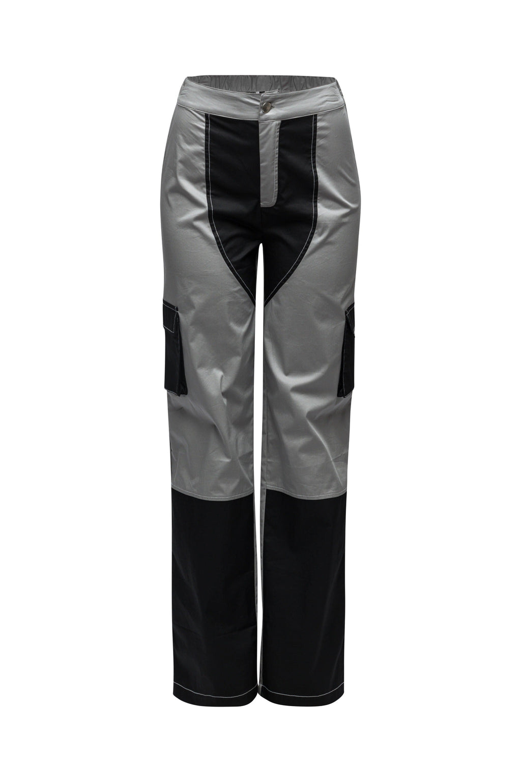 Colorblock Wide Leg Pants in Grey – Side view