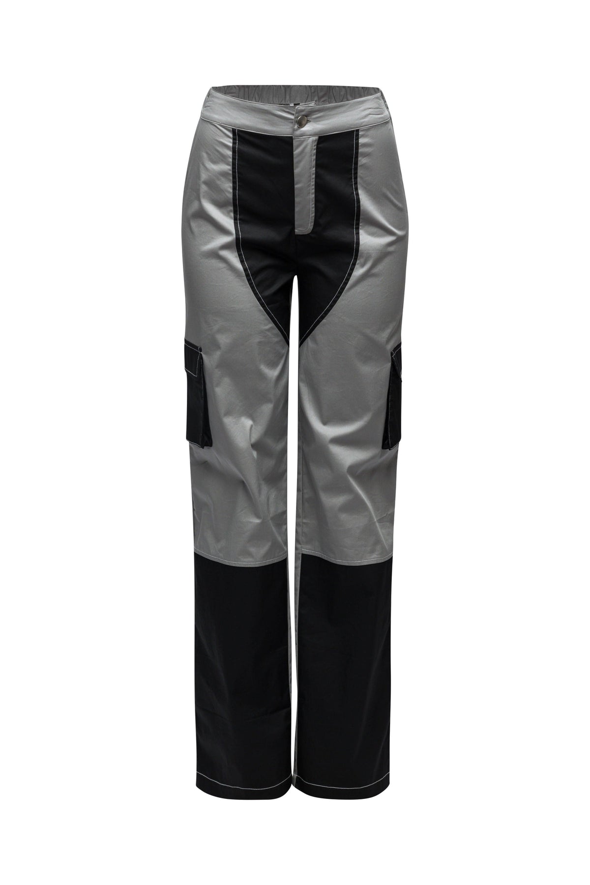Colorblock Wide Leg Pants in Grey – Side view