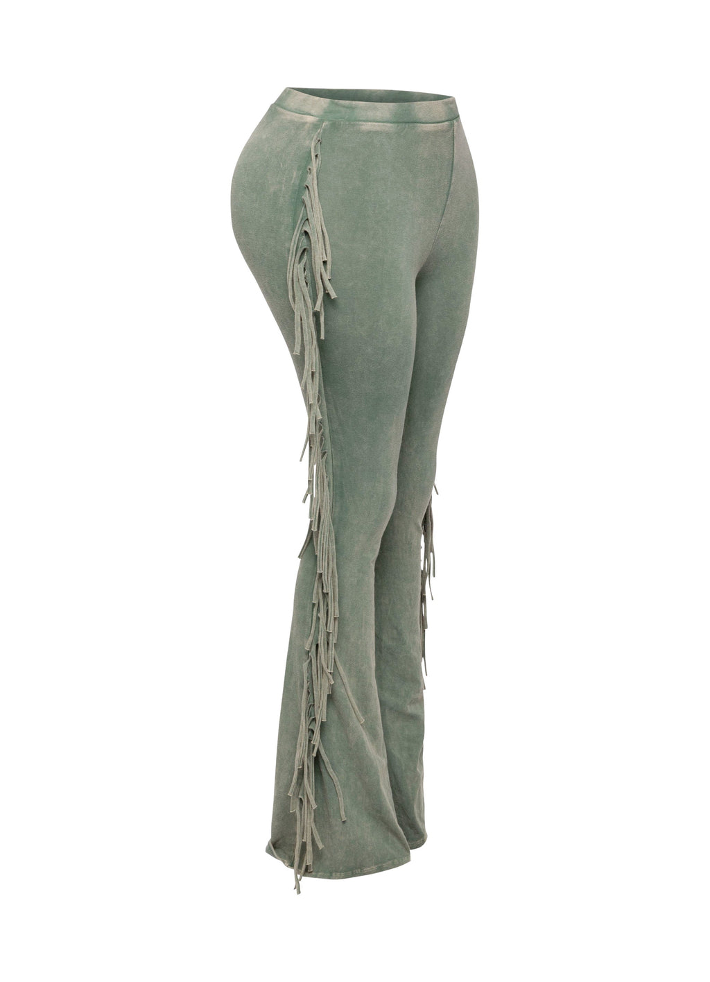 Fringe Trim Mineral Wash Pants in Dk Mustard Size M – View 44