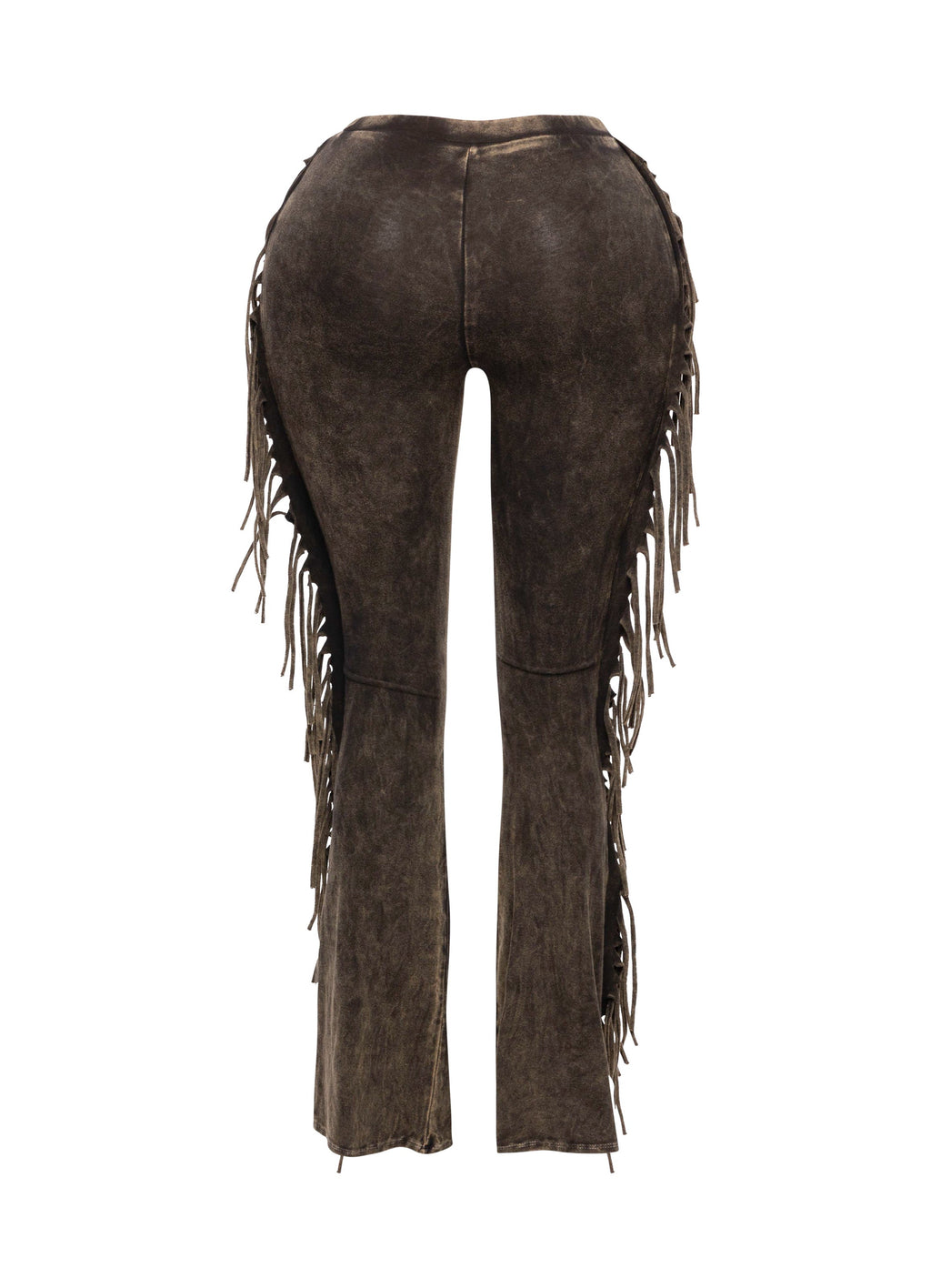 Dark mustard fringe trim mineral wash wide leg pants styled outfit look