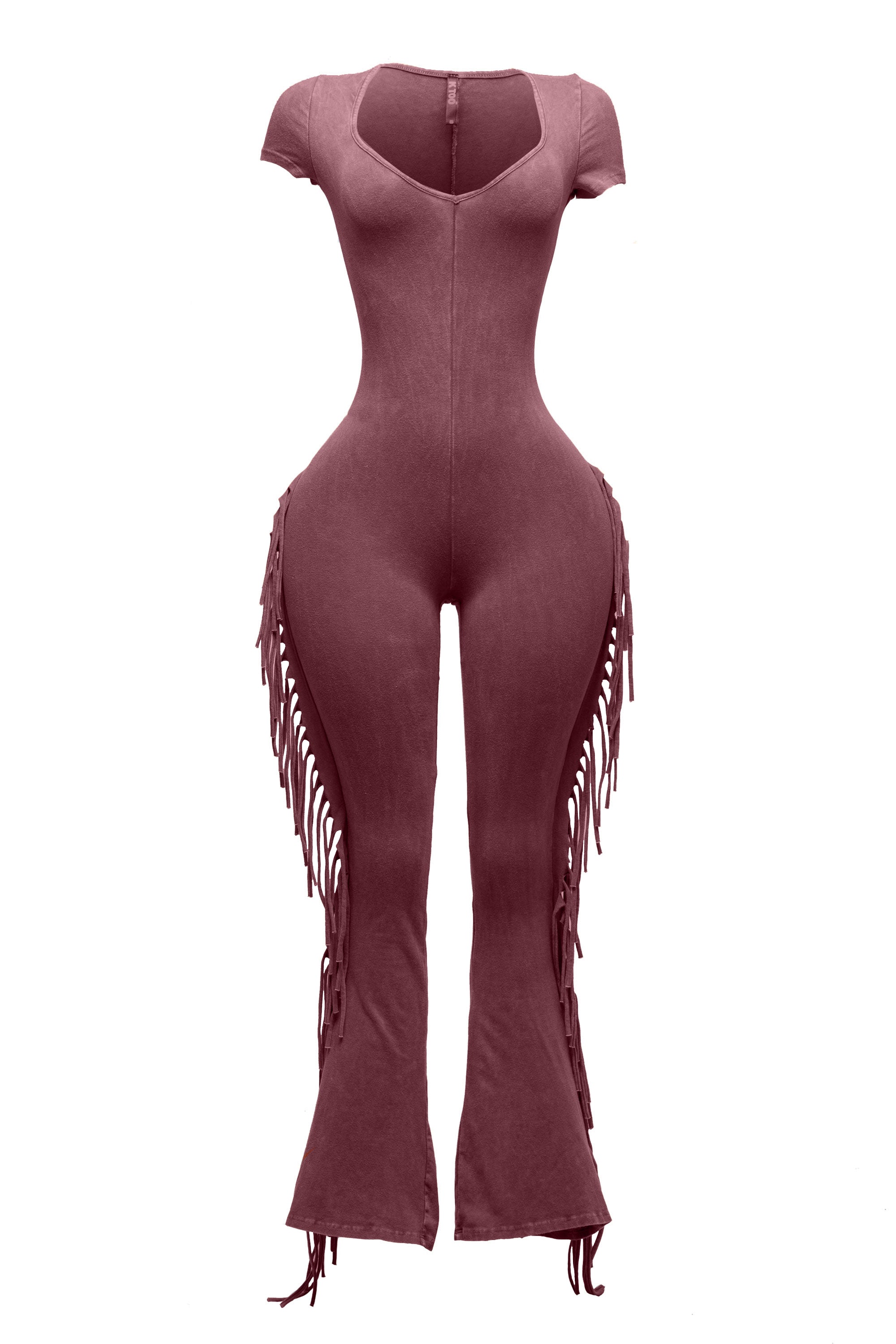 Mineral Wash Fringe Jumpsuit