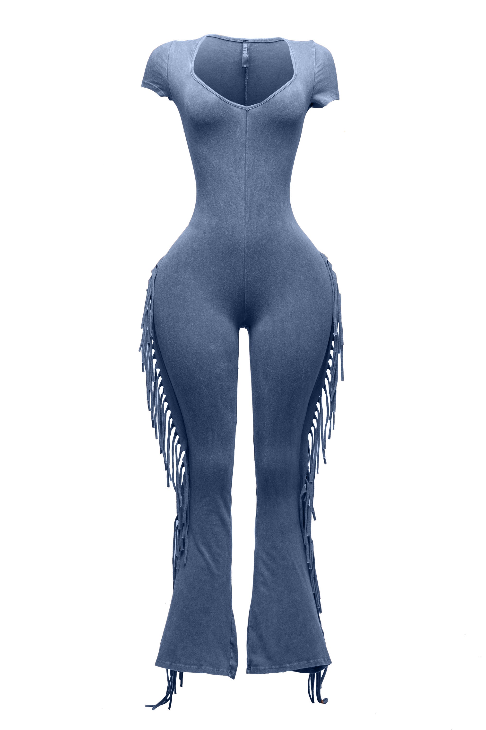 Mineral Wash Fringe Jumpsuit