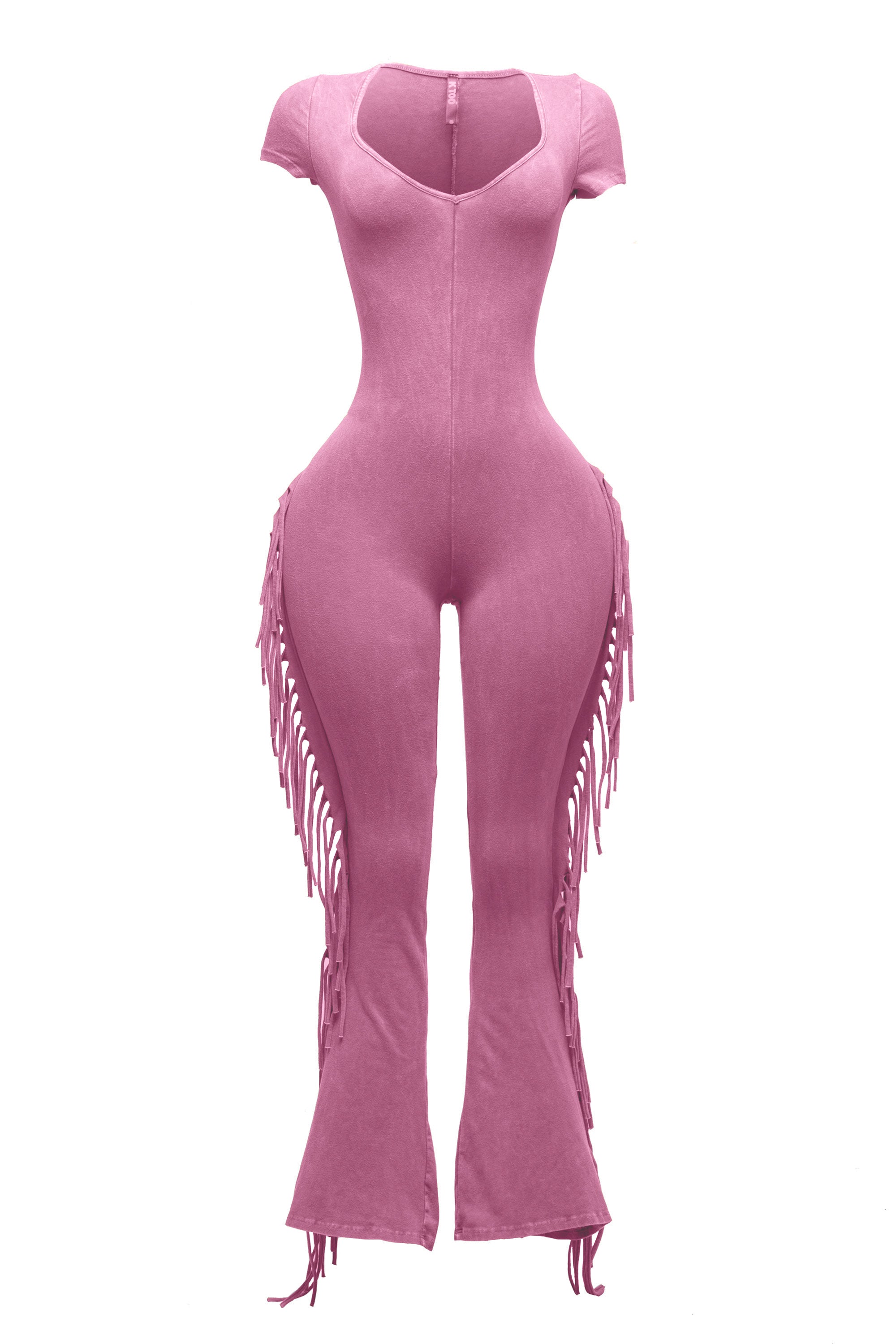 Mineral Wash Fringe Jumpsuit