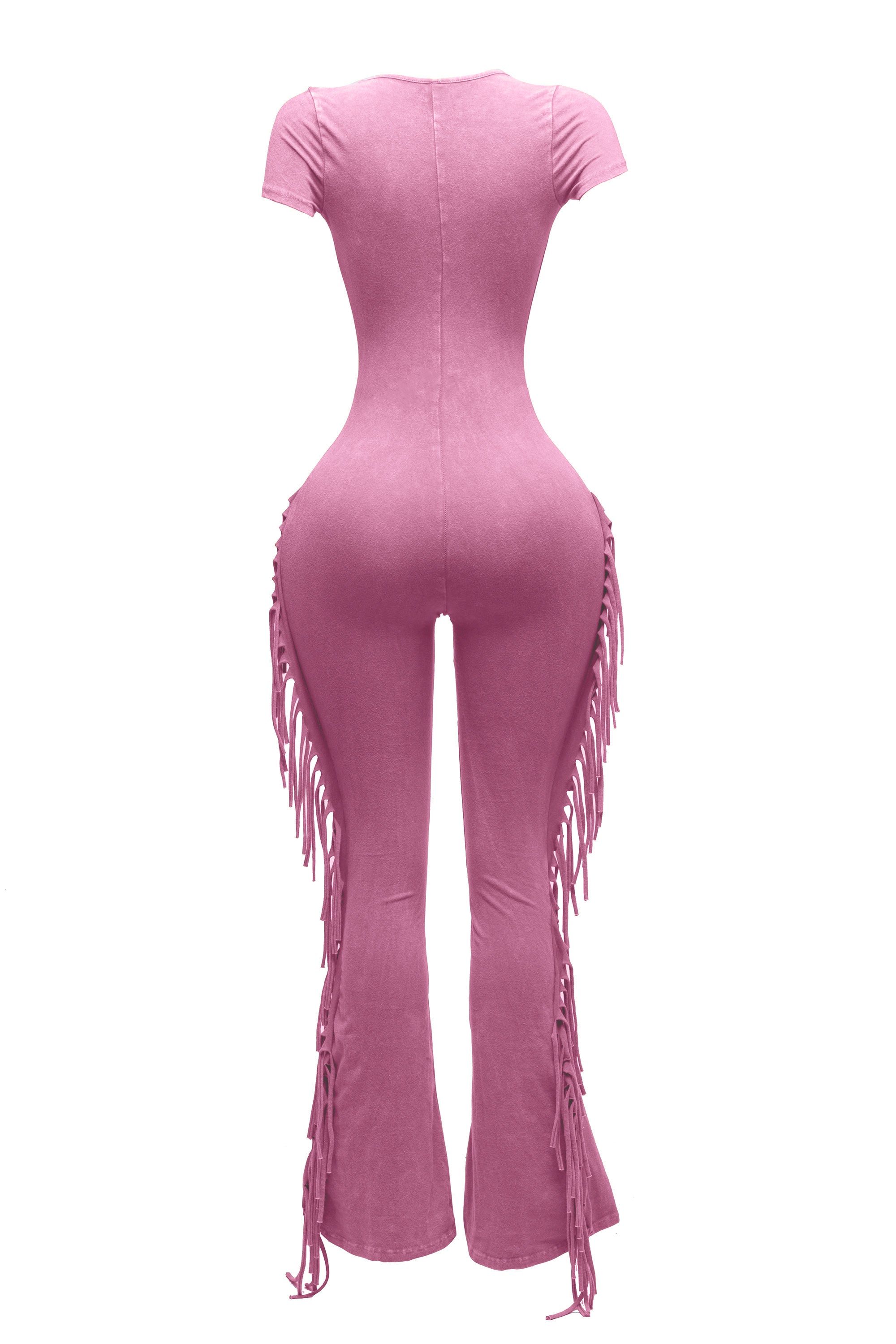Mineral Wash Fringe Jumpsuit