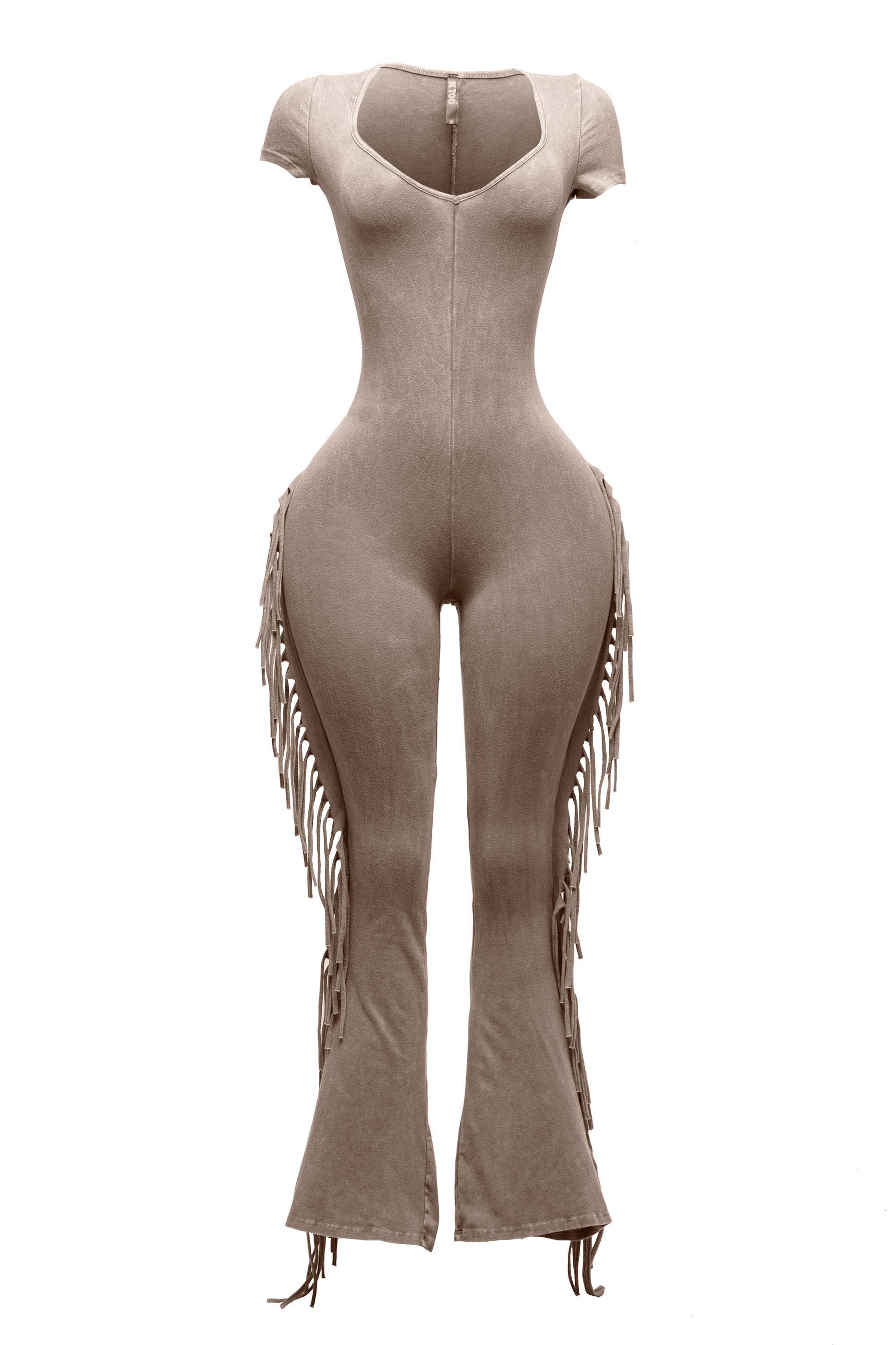 Mineral Wash Fringe Jumpsuit