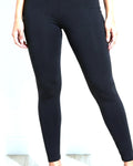 Muvin women's black bandeau top, front view on model