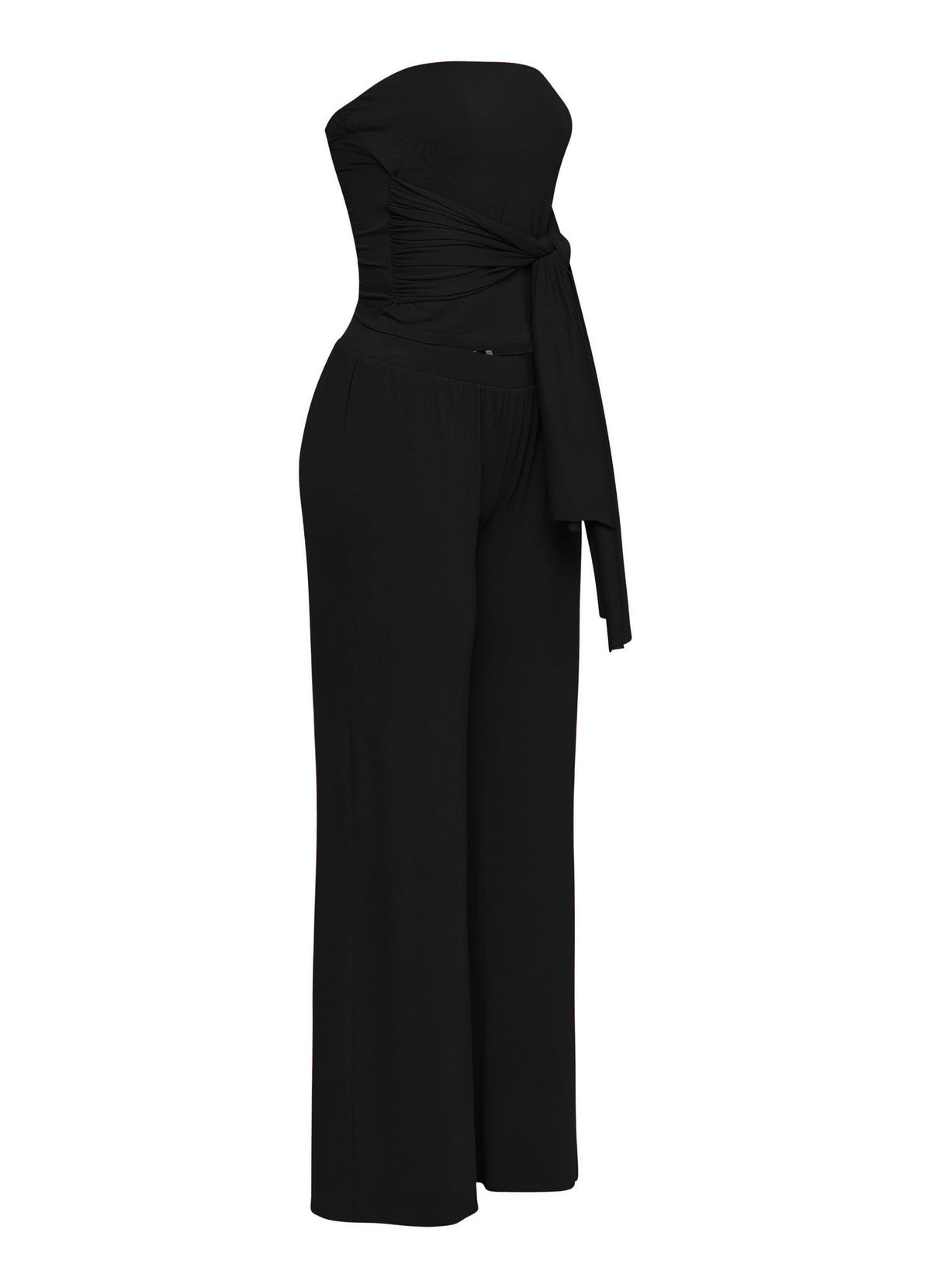 Strapless Tie Jumpsuit in Red Dk – Detail view