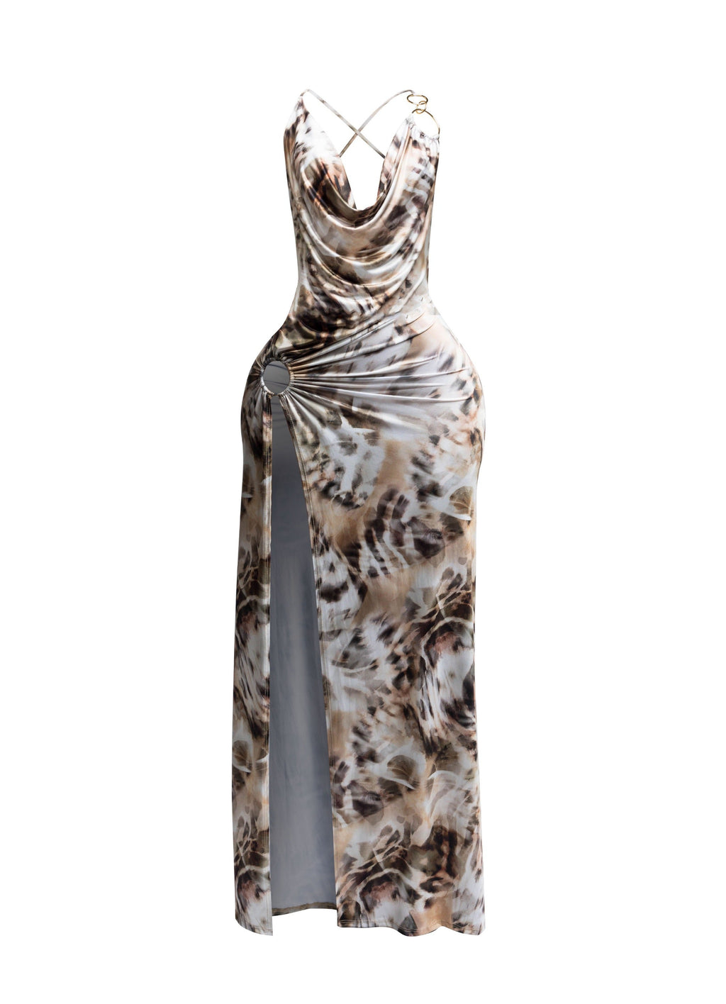 Cowl Neck Open Back Maxi Dress – View 5