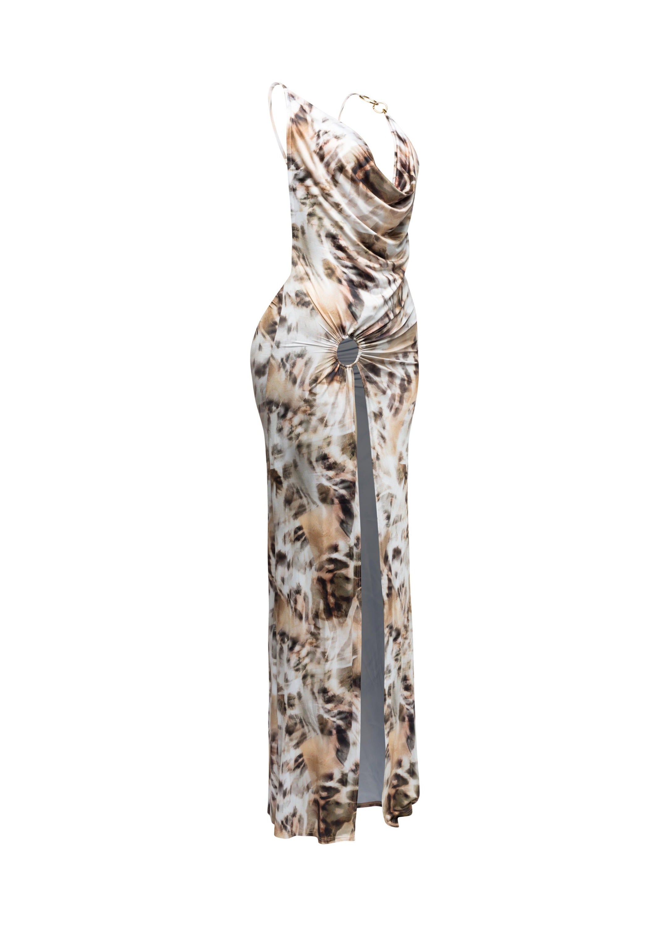 Cowl Neck Open Back Maxi Dress – View 7