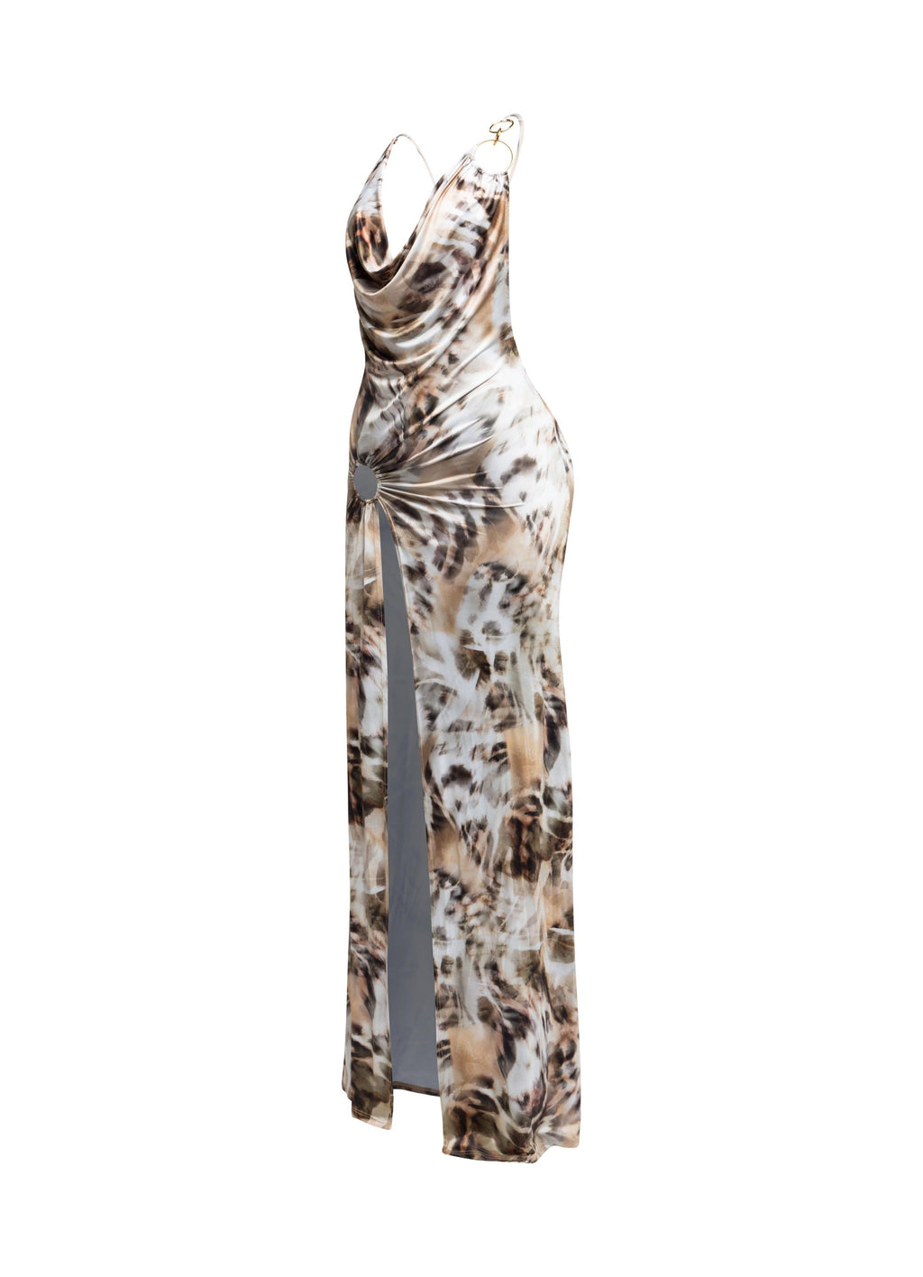 Cowl Neck Open Back Maxi Dress – View 9