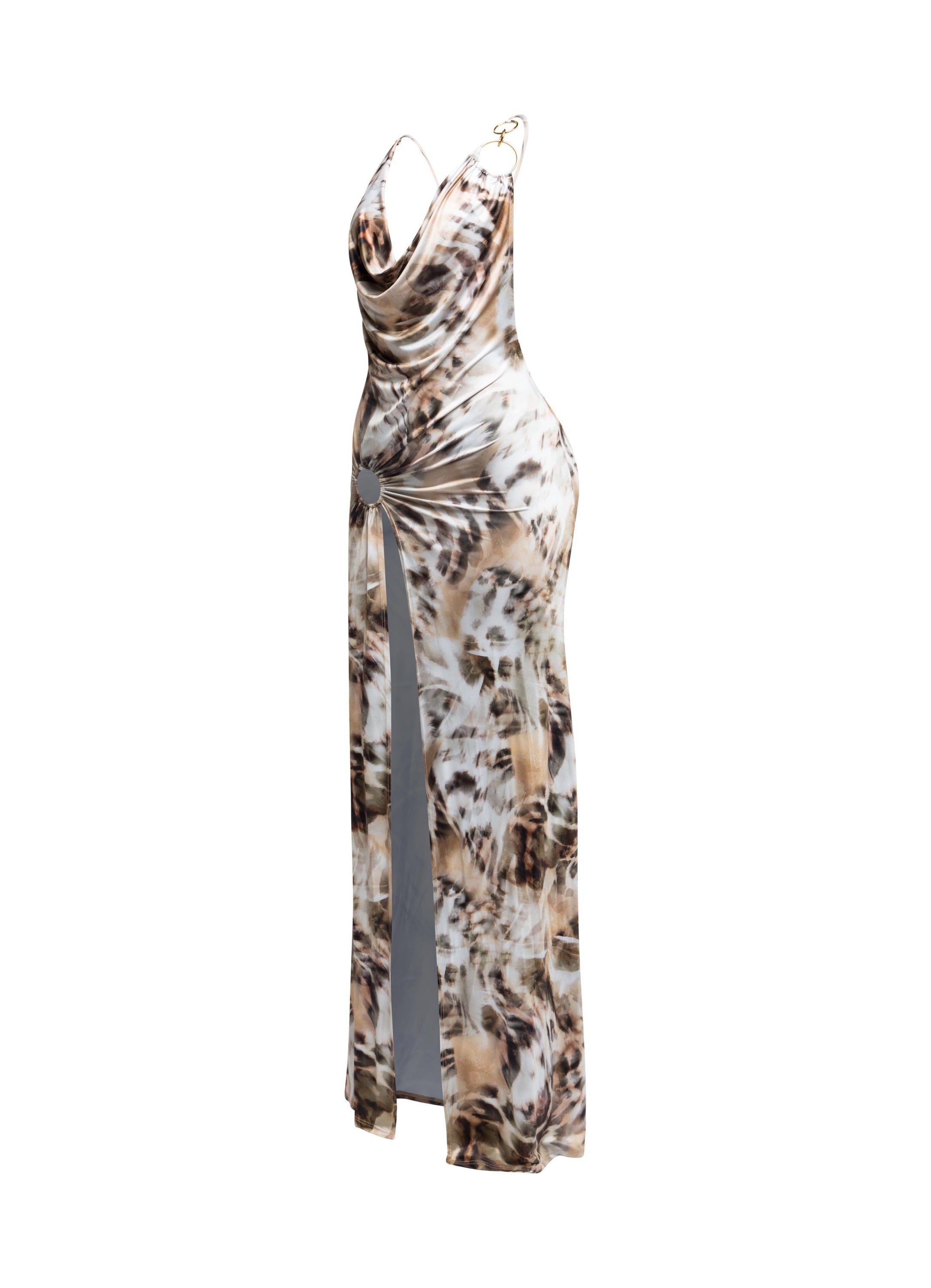 Cowl Neck Open Back Maxi Dress – View 9