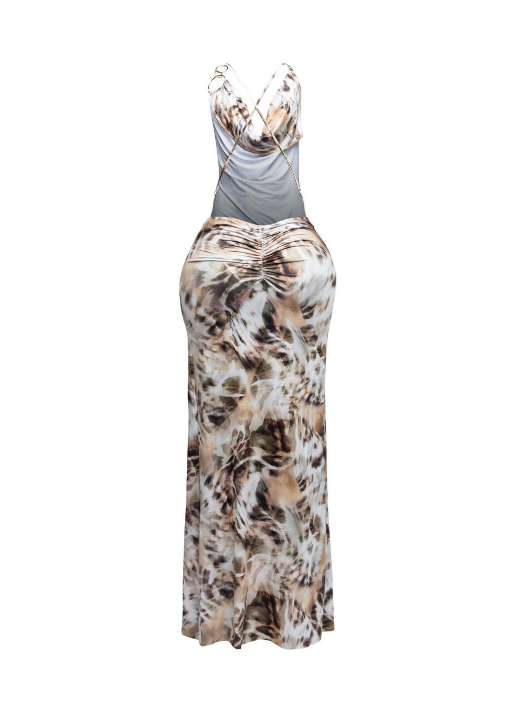 Cowl Neck Open Back Maxi Dress – View 8