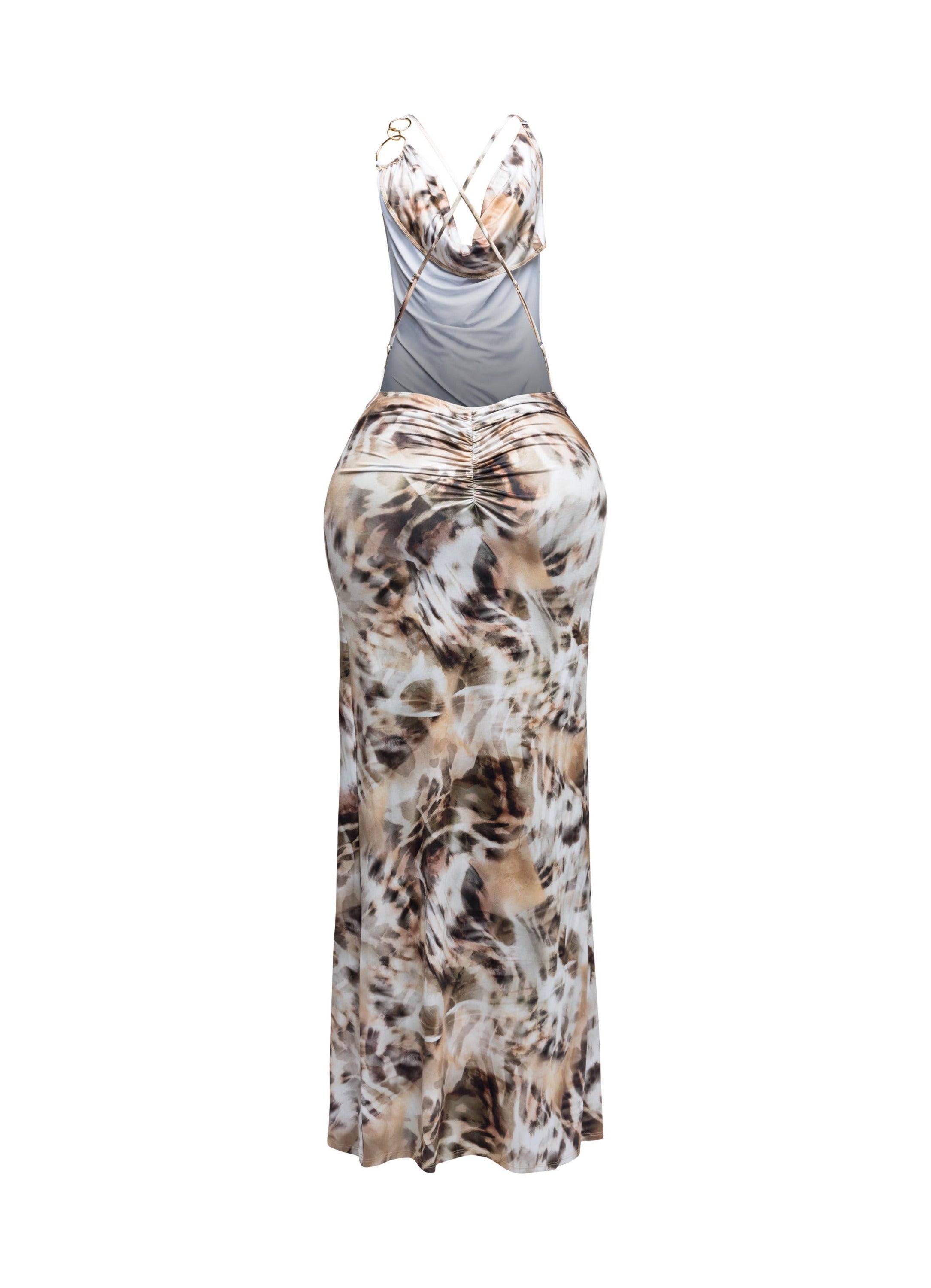 Cowl Neck Open Back Maxi Dress – View 8
