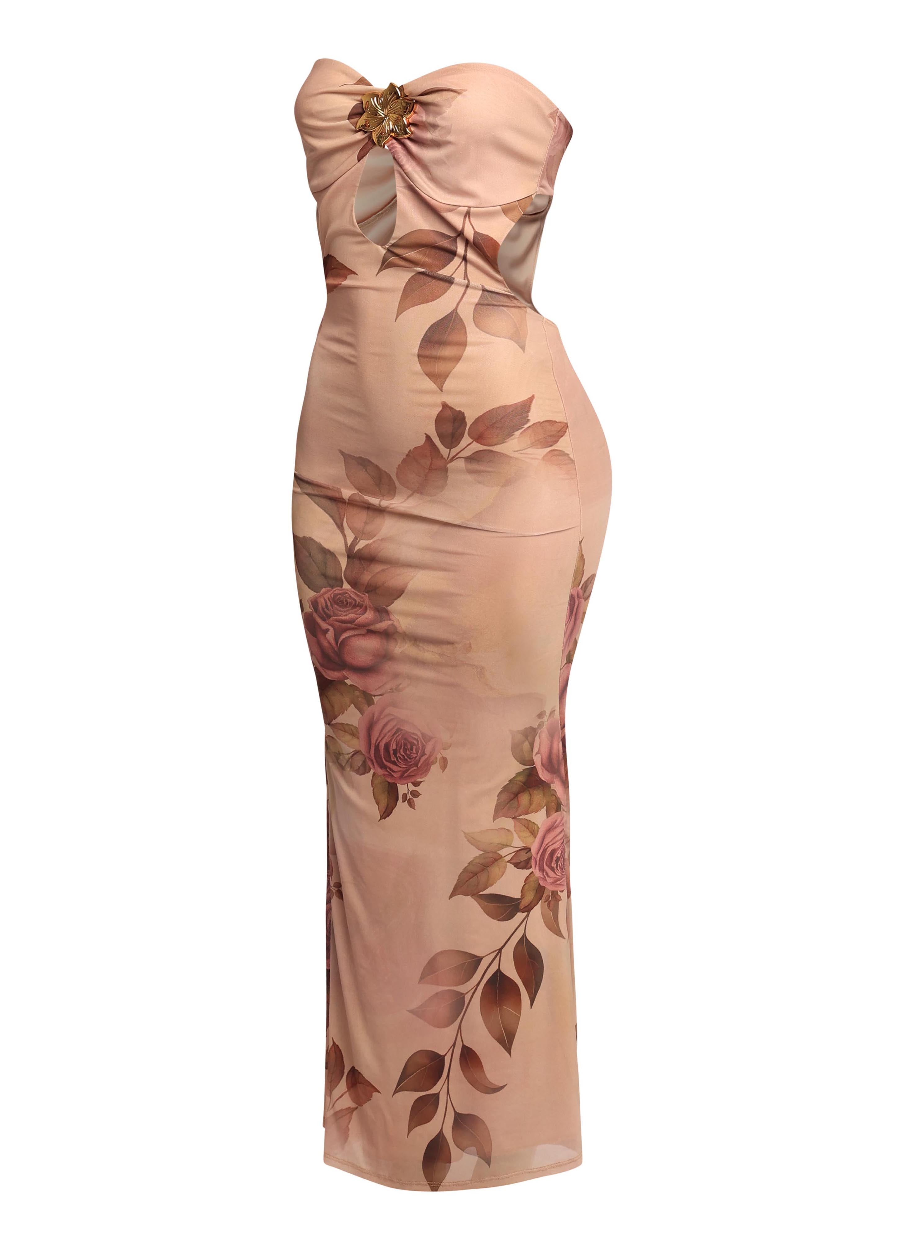 Strapless Cutout Midi Dress – View 18
