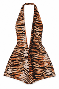 Muvin women's tiger low rise deep halter neck romper, front view, garment only