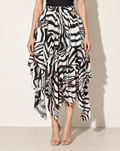 Zebra Draping Midi Skirt in Multi — front view
