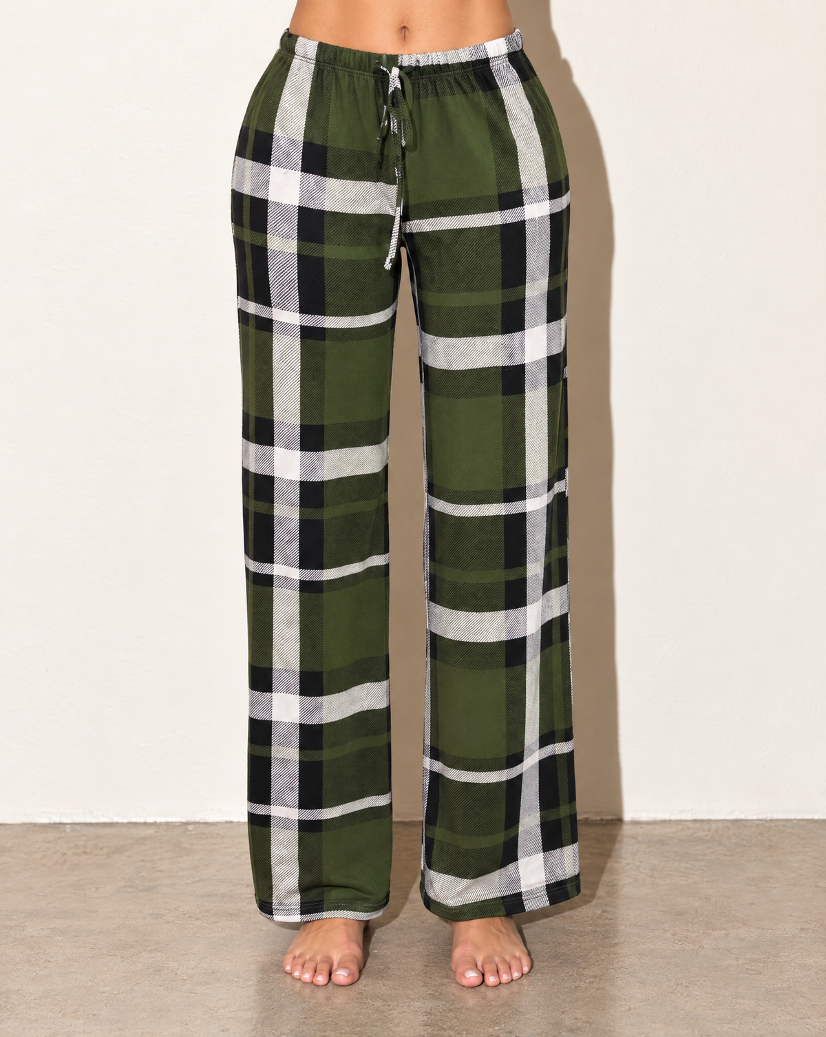 Printed Wide Leg Pants in GREEN COMBO — front view