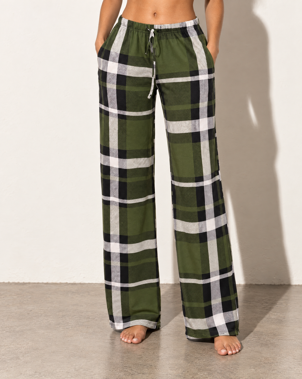 Printed Wide Leg Pants in GREEN COMBO — alternate front view