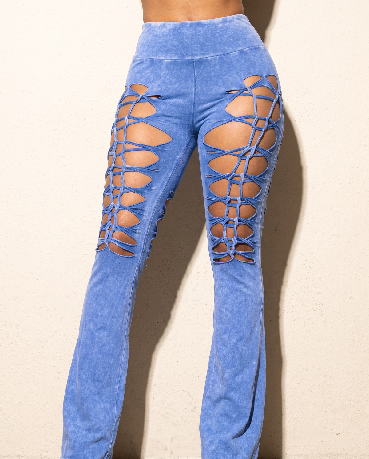 Cut Tie Mineral Wash Pants in DENIM — alternate front view