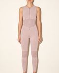 Mineral Washed Sleeveless Jumpsuit in Mauve — front view
