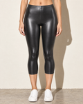 Capri Leggings in Black — front view