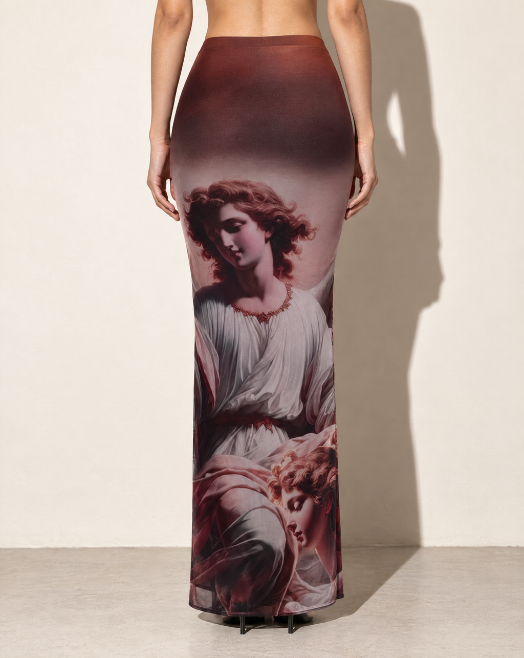 Printed Maxi Skirt in Multi — back view