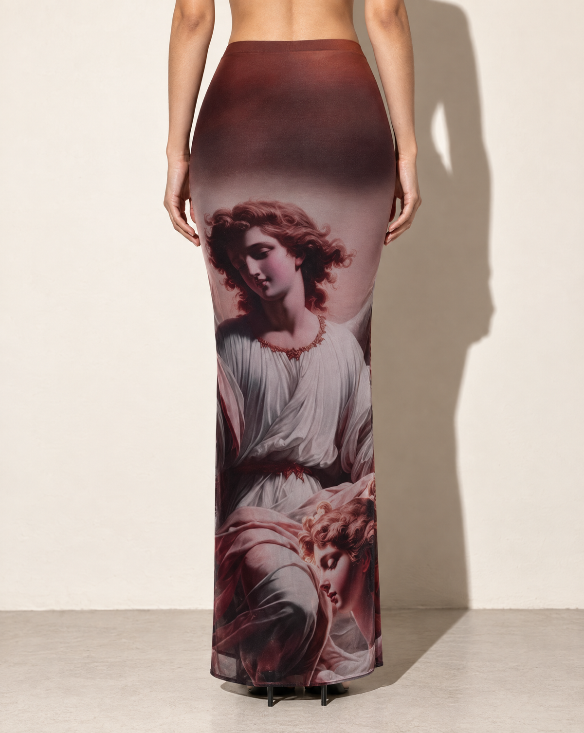 Printed Maxi Skirt in Multi — back view