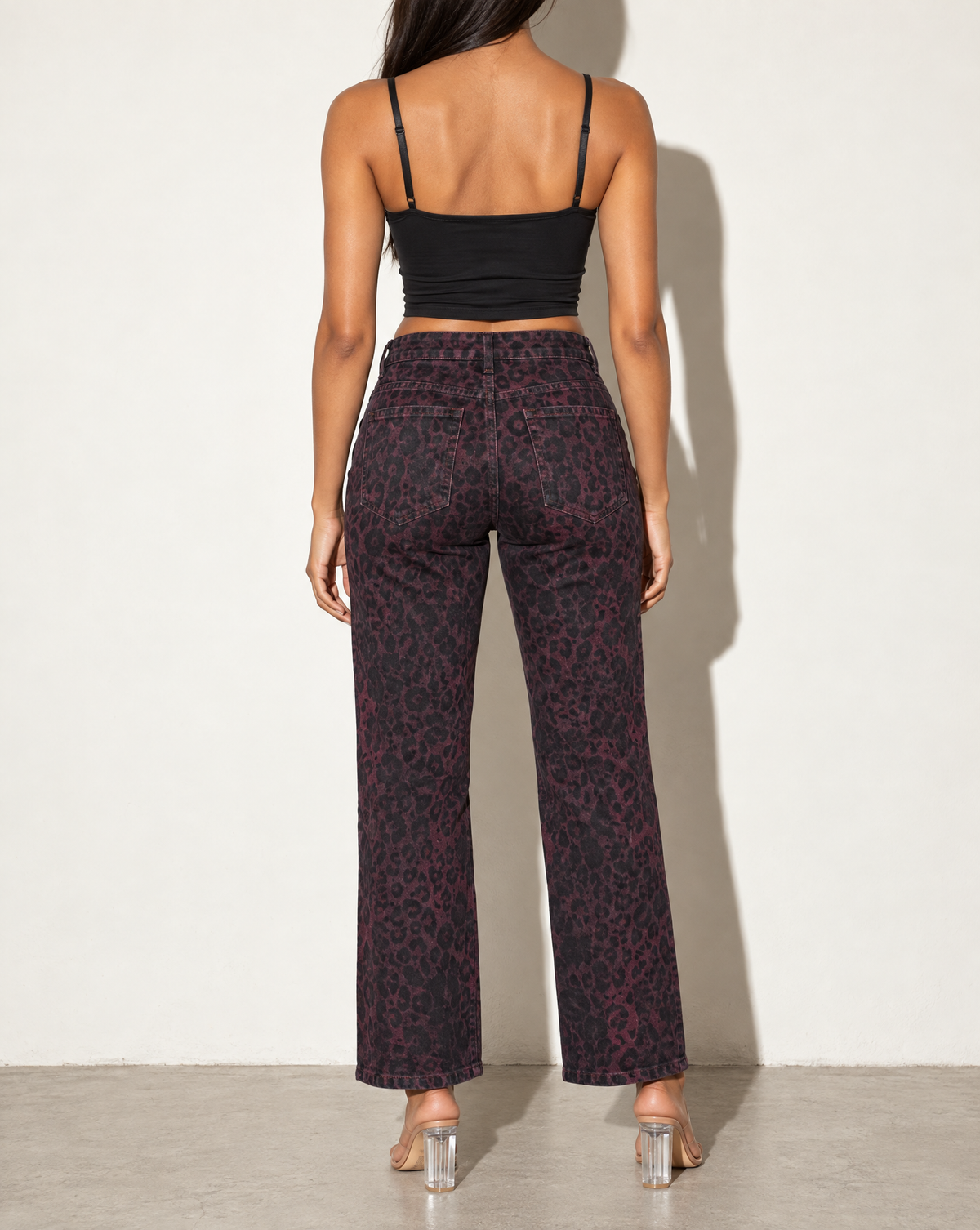 Leopard Printed Baggy Pants in Multi — back view